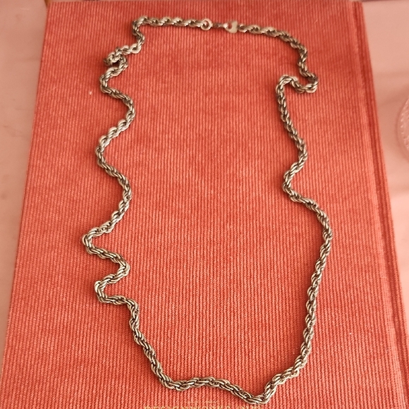 Real Silver Rope Chain Necklace - Picture 1 of 1